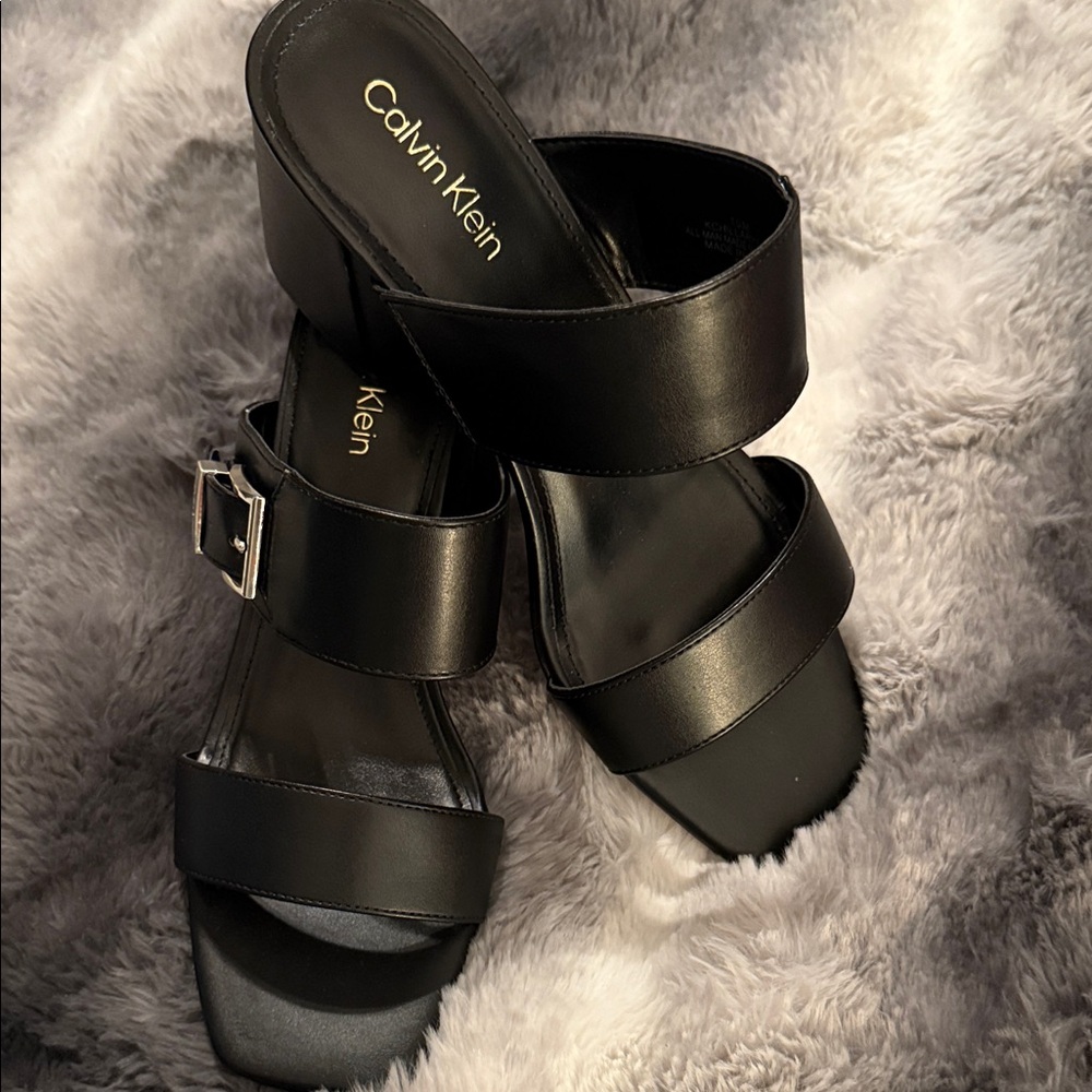 Calvin Klein Black Heeled Sandals